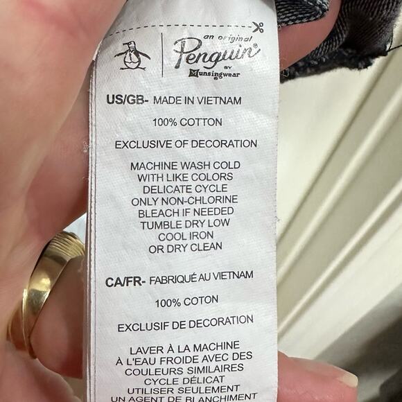 Original Penguin Munsingwear Heritage Slim Fit Polo Sz XL Grey Cotton - Picture 6 of 6